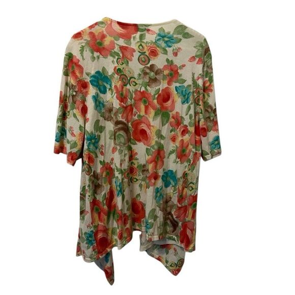 Charter Club cardigan 3X plus Womens Cream Floral Mix Boho fairy summer artsy - Picture 5 of 11